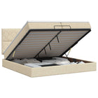 Ottoman bed met matras 200x200 cm crèmekleurig