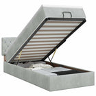 Ottoman bed met matras Lichtgrijs 80 x 200 cm Fluweel