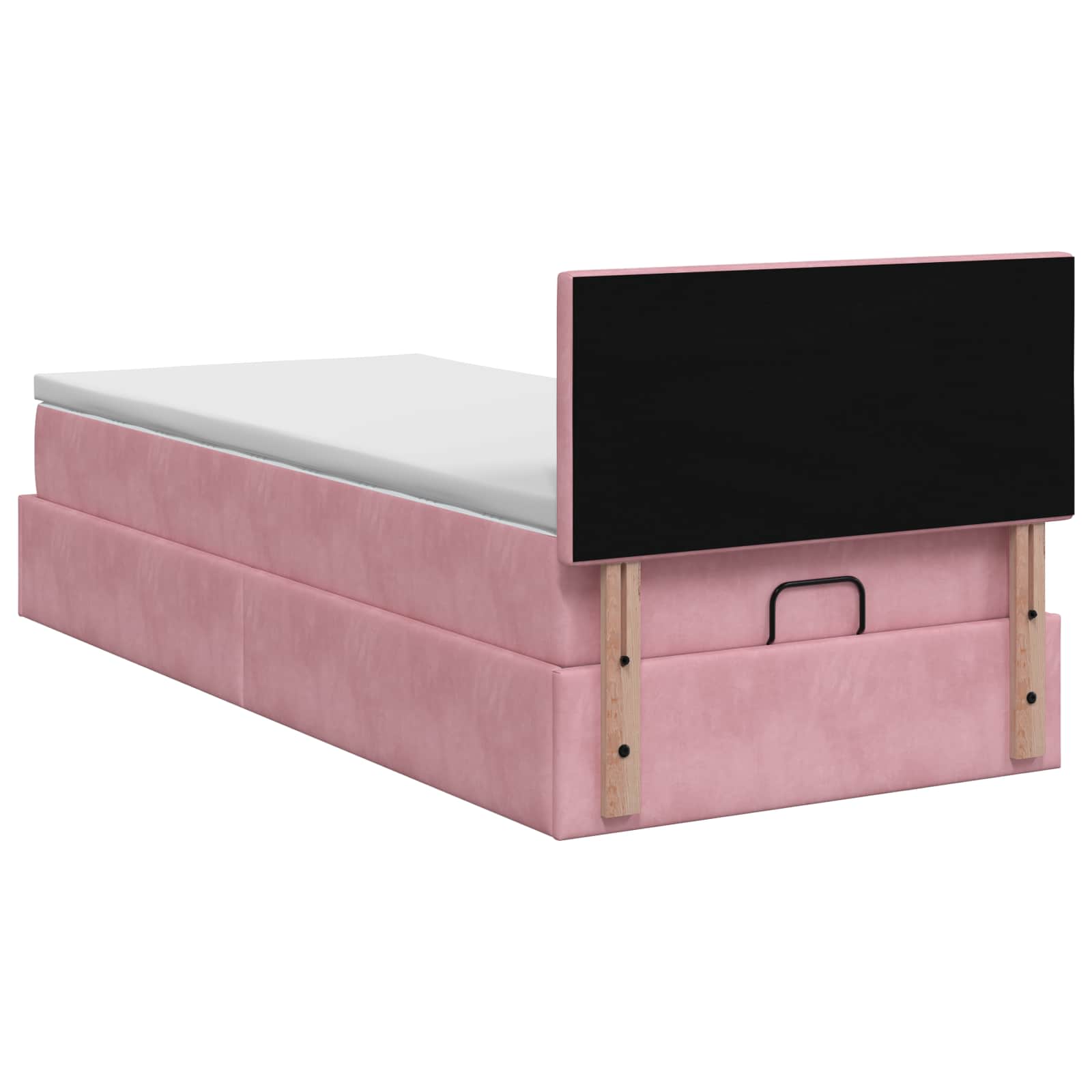 Ottoman bed met matras met hoofdeinde Roze 90 x 190 cm Fluweel