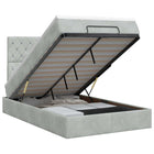 Ottoman bed met matras Lichtgrijs 120 x 190 cm Fluweel