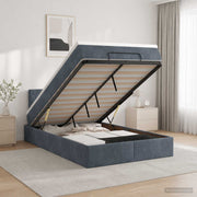 Ottoman bed met opbergruimte 120x190 cm donkergrijs fluweel