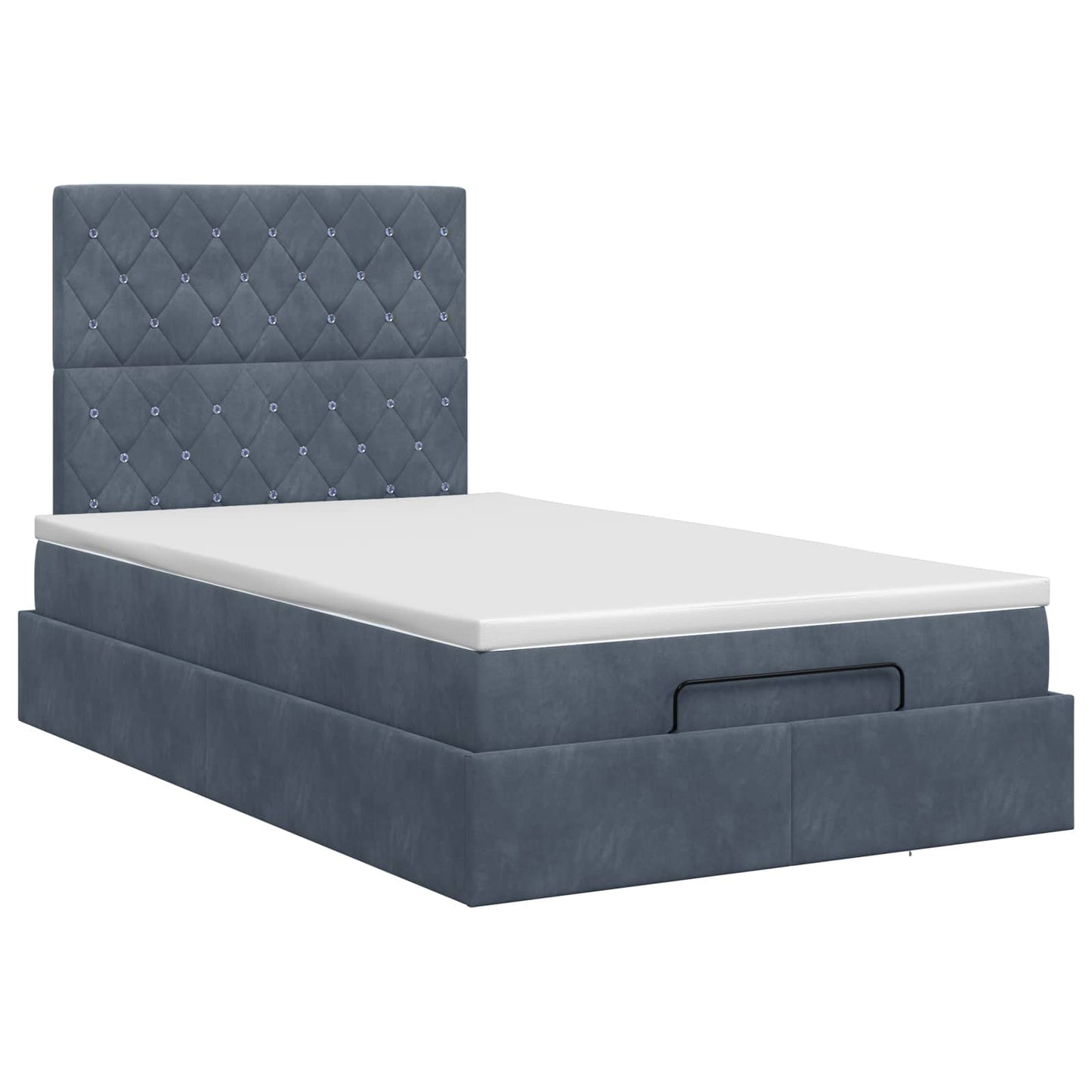 Ottoman bed met matras Donkergrijs 120 x 190 cm Fluweel