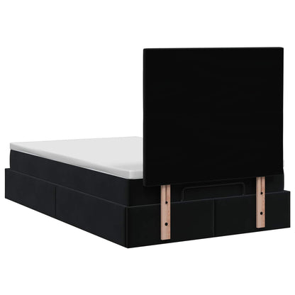 Ottoman bed met matras Zwart 120 x 190 cm Fluweel