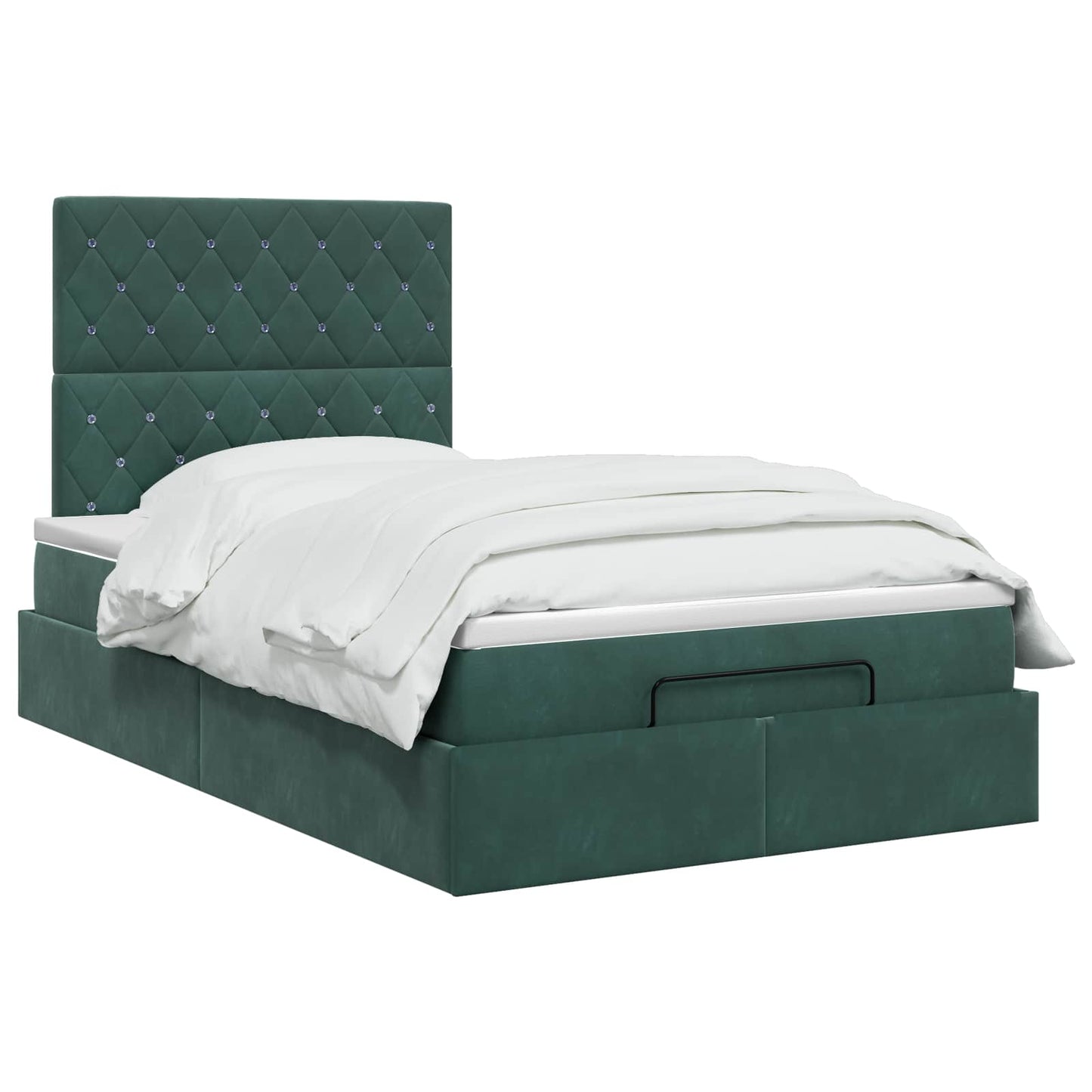 Ottoman bed met matras Donkergroen 120 x 190 cm Fluweel