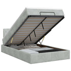 Ottoman bed met matras Lichtgrijs 120 x 200 cm Fluweel