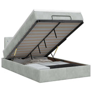Ottoman bed met matras 120x200 cm lichtgrijs fluweel