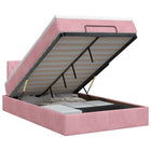 Ottoman bed 120x200 cm roze fluweel met matras hoofdeinde