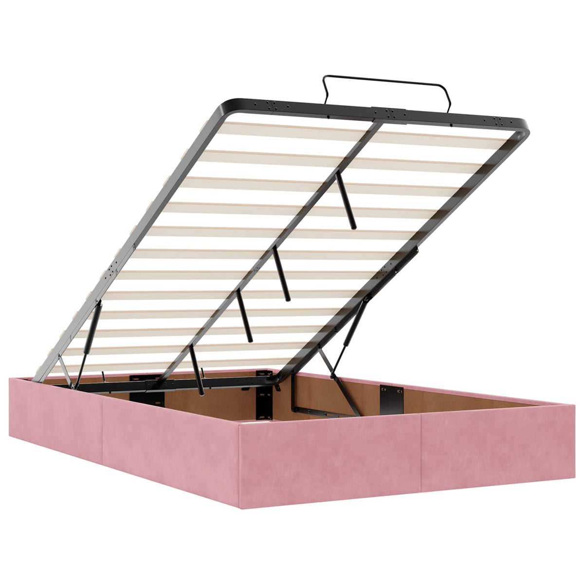 Ottoman bed met matras met hoofdeinde Roze 120 x 200 cm Fluweel