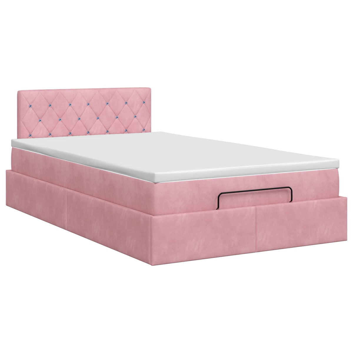 Ottoman bed met matras met hoofdeinde Roze 120 x 200 cm Fluweel