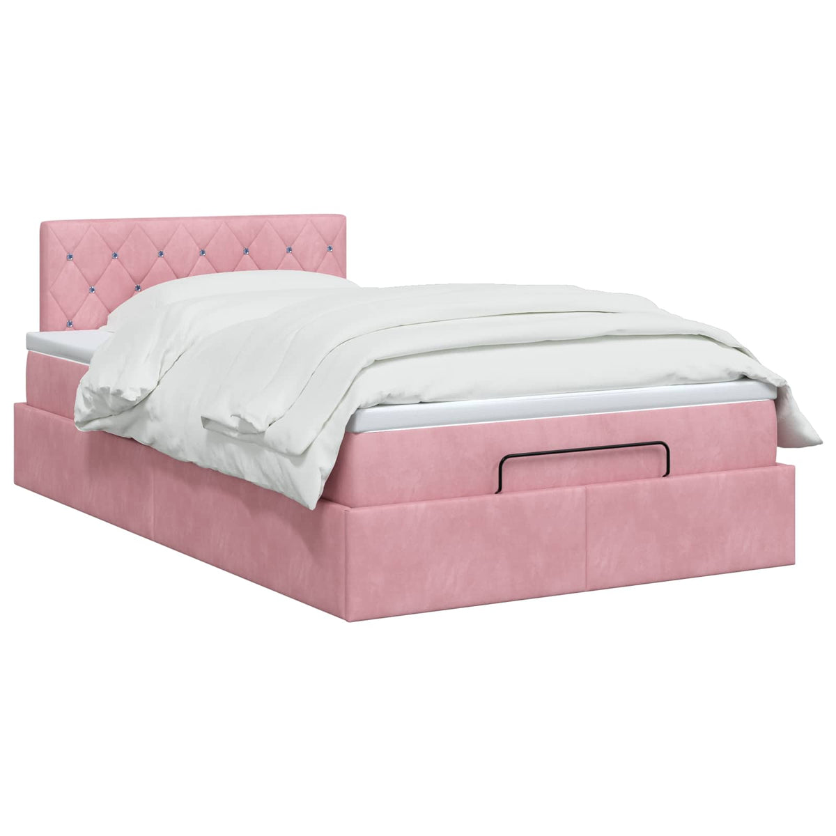 Ottoman bed met matras met hoofdeinde Roze 120 x 200 cm Fluweel