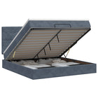 Ottoman bed met matras 140x190 cm donkergrijs fluweel
