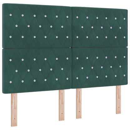 Ottoman bed met matras Donkergroen 140 x 190 cm Fluweel