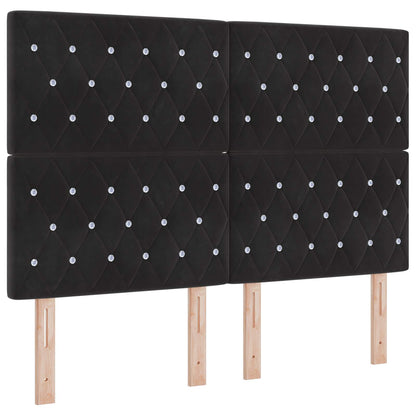 Ottoman bed met matras Zwart 140 x 200 cm Fluweel