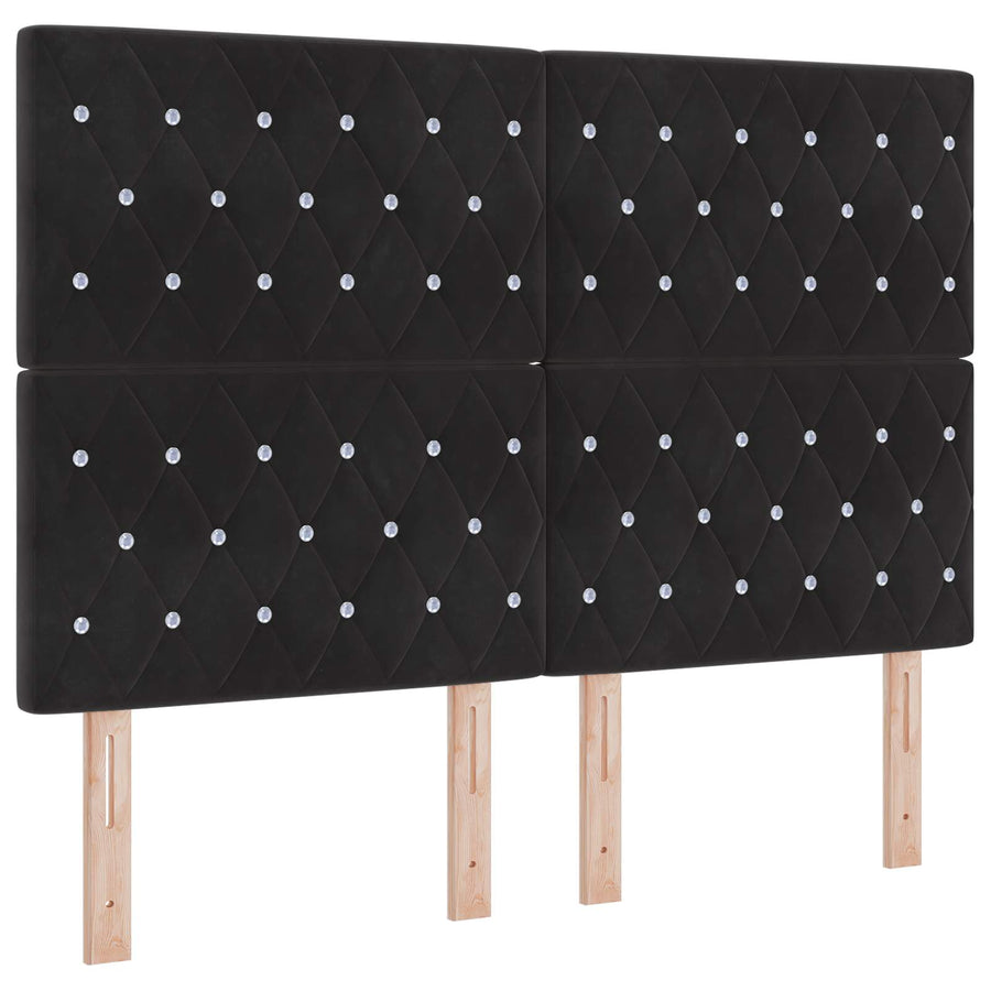 Ottoman bed met matras Zwart 160 x 200 cm Fluweel