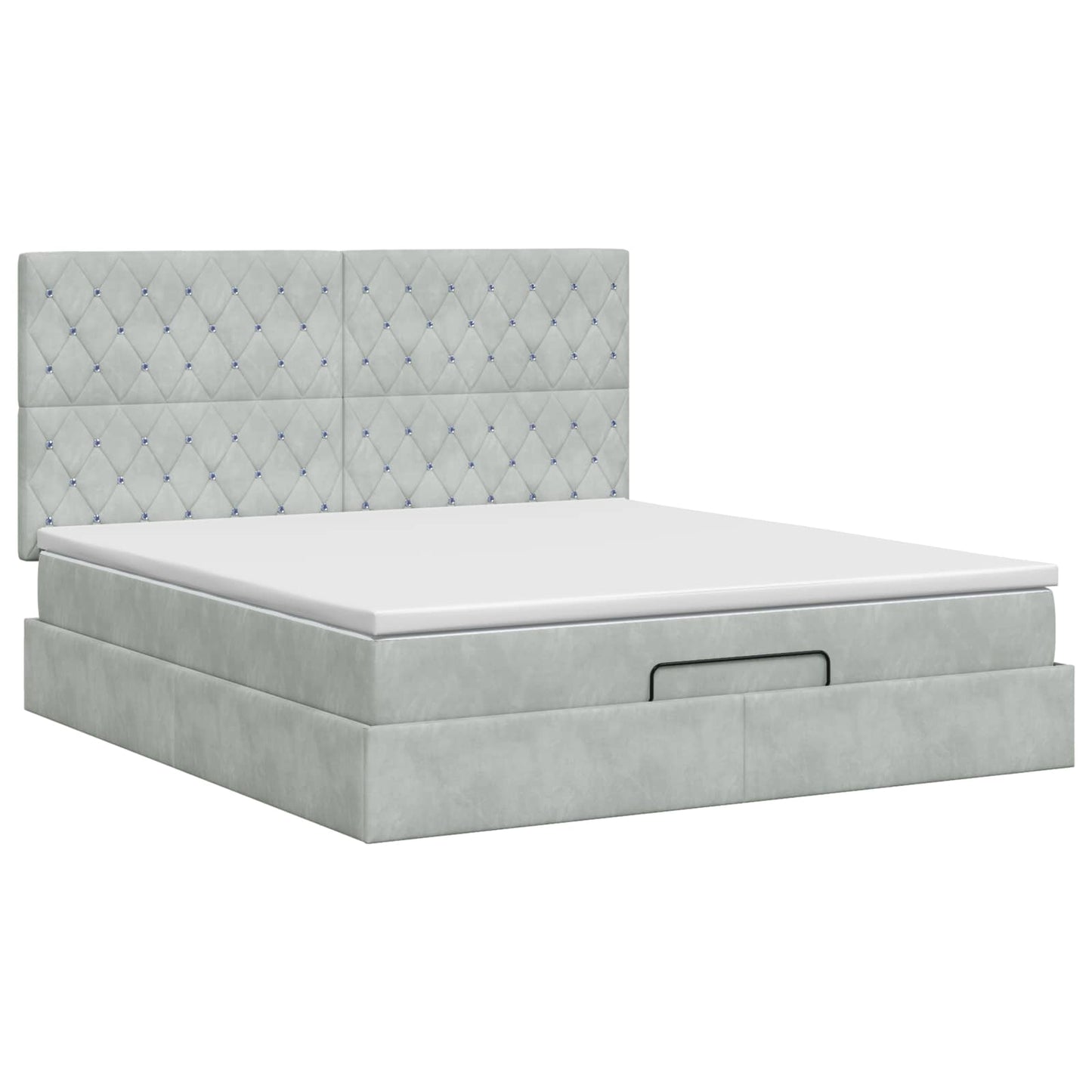 Ottoman bed met matras Lichtgrijs 180 x 200 cm Fluweel