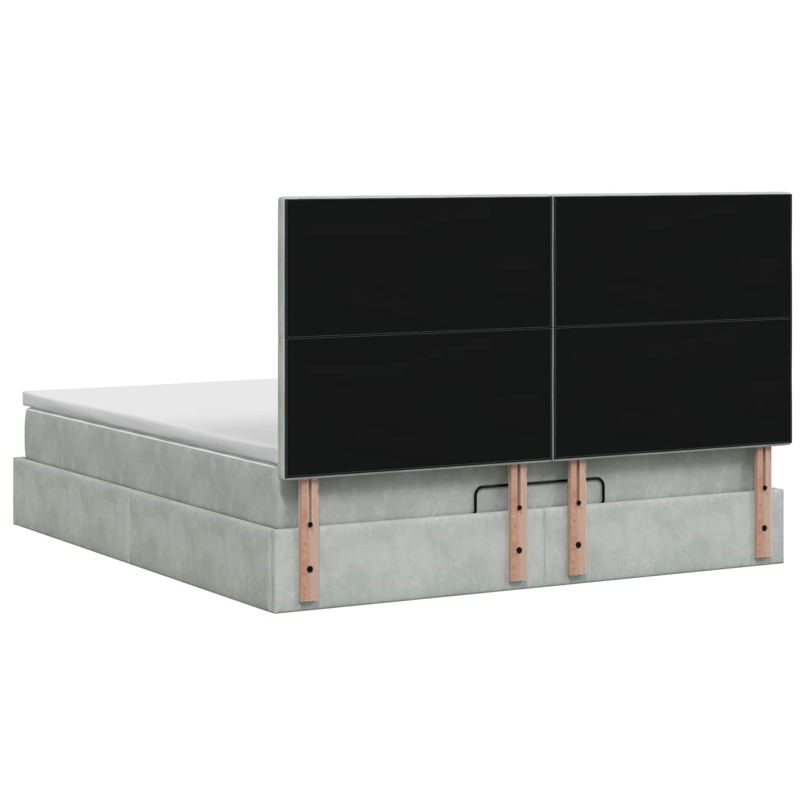 Ottoman bed met matras Lichtgrijs 180 x 200 cm Fluweel