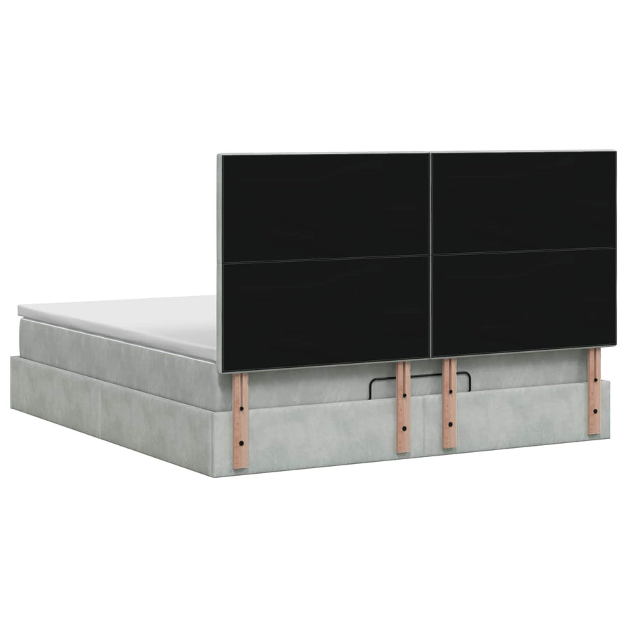 Ottoman bed met matras Lichtgrijs 180 x 200 cm Fluweel