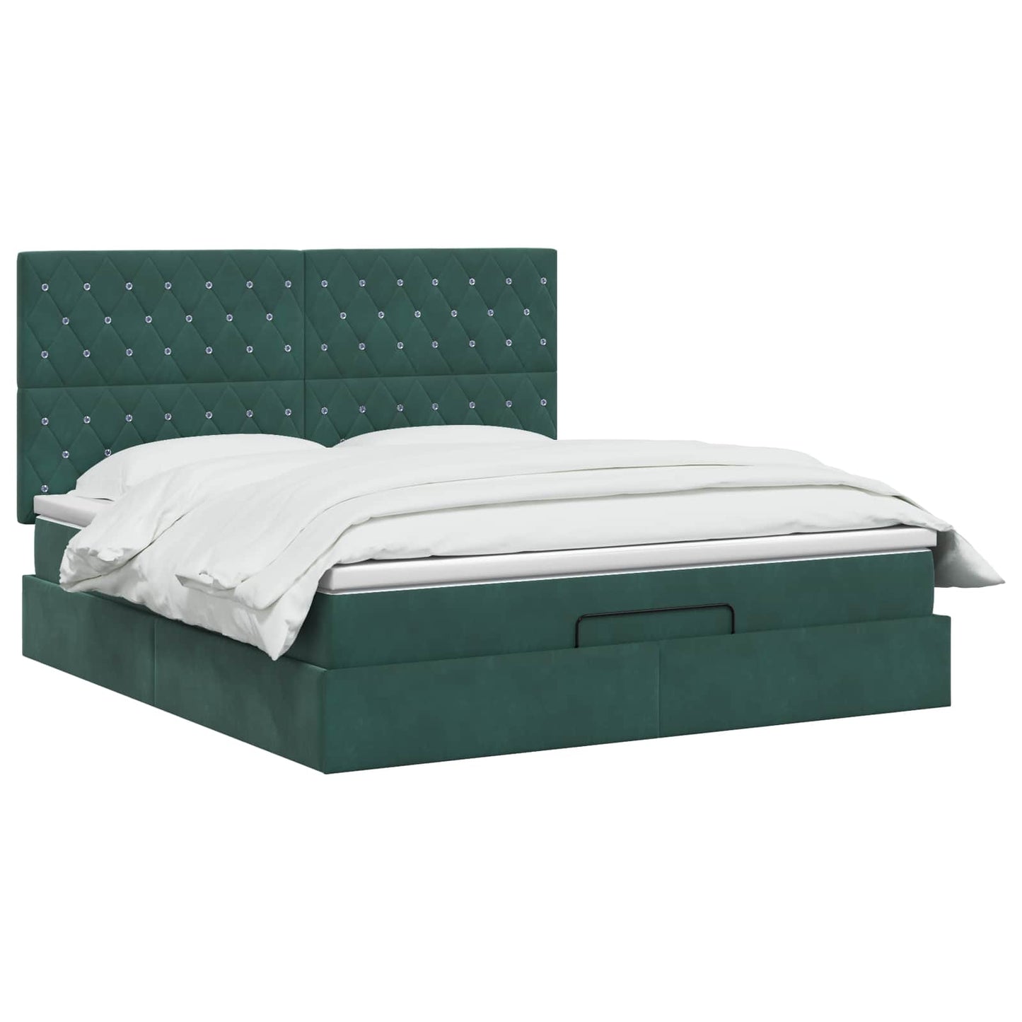 Ottoman bed met matras Donkergroen 180 x 200 cm Fluweel