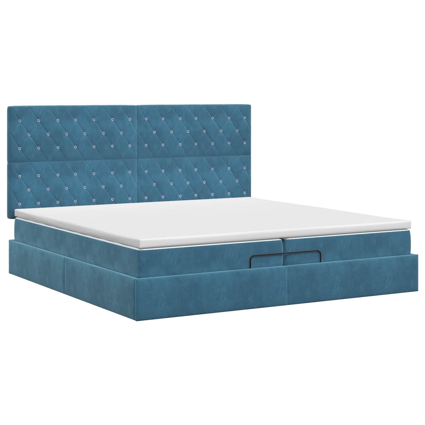 Ottoman bed met matras Donkerblauw 200 x 200 cm Fluweel