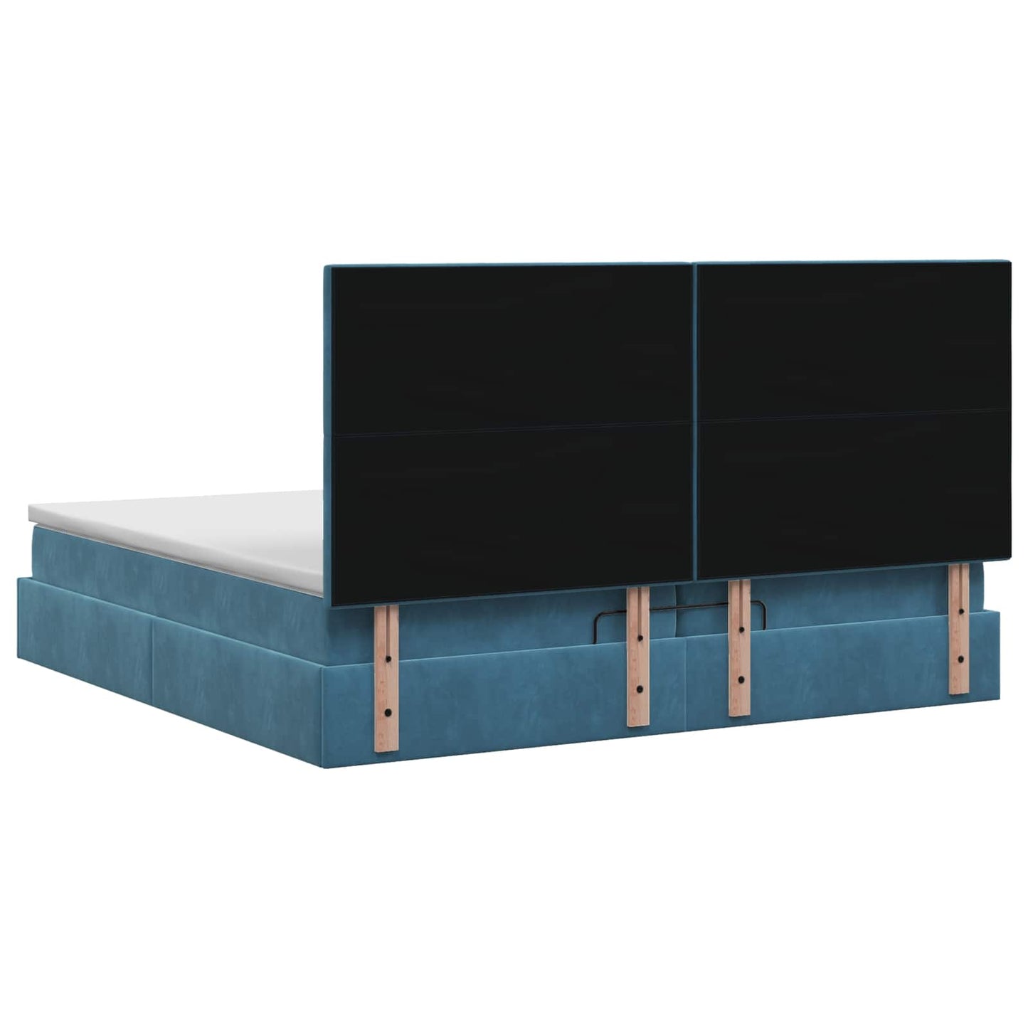 Ottoman bed met matras Donkerblauw 200 x 200 cm Fluweel