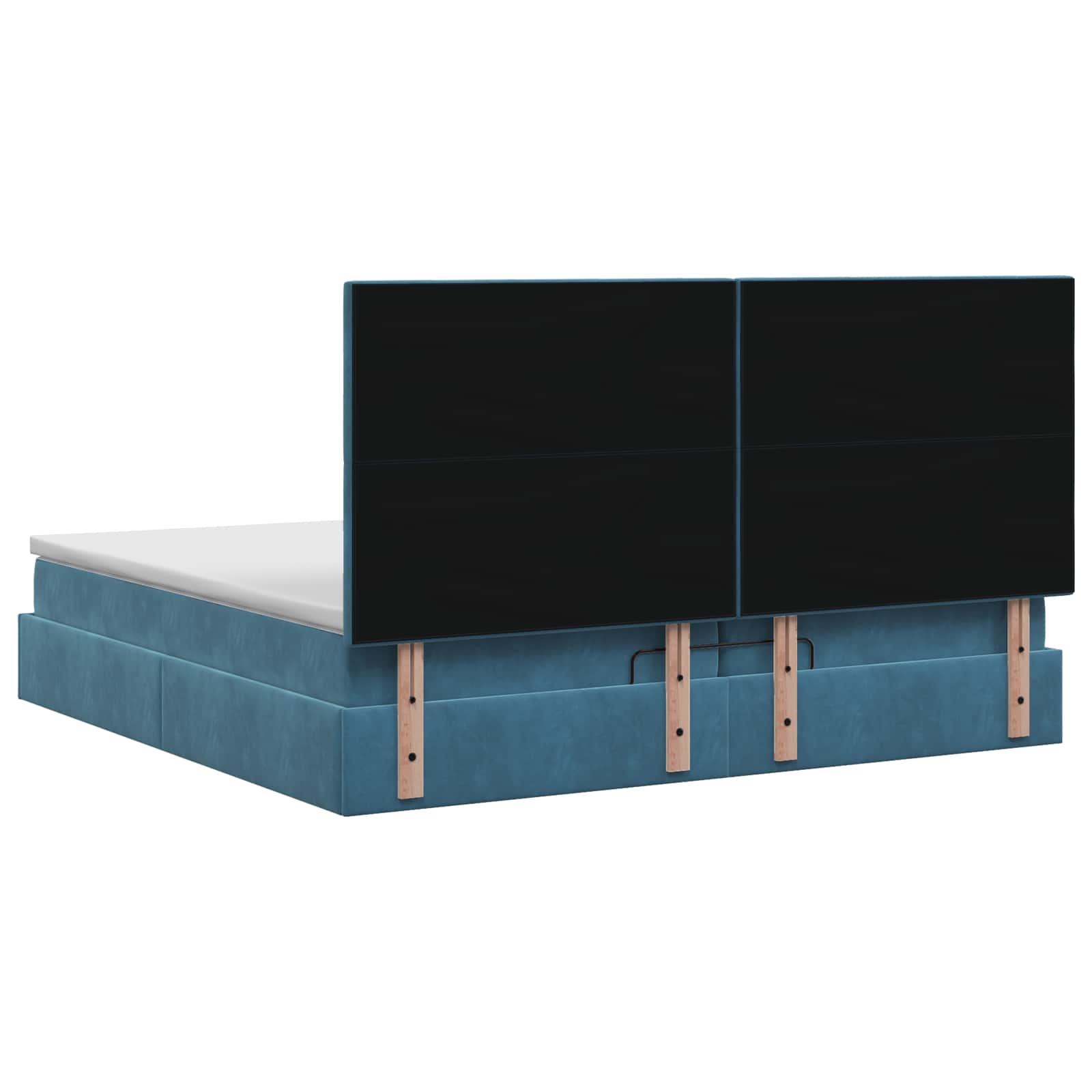 Ottoman bed met matras Donkerblauw 200 x 200 cm Fluweel