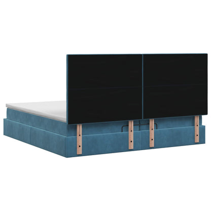 Ottoman bed met matras Donkerblauw 200 x 200 cm Fluweel
