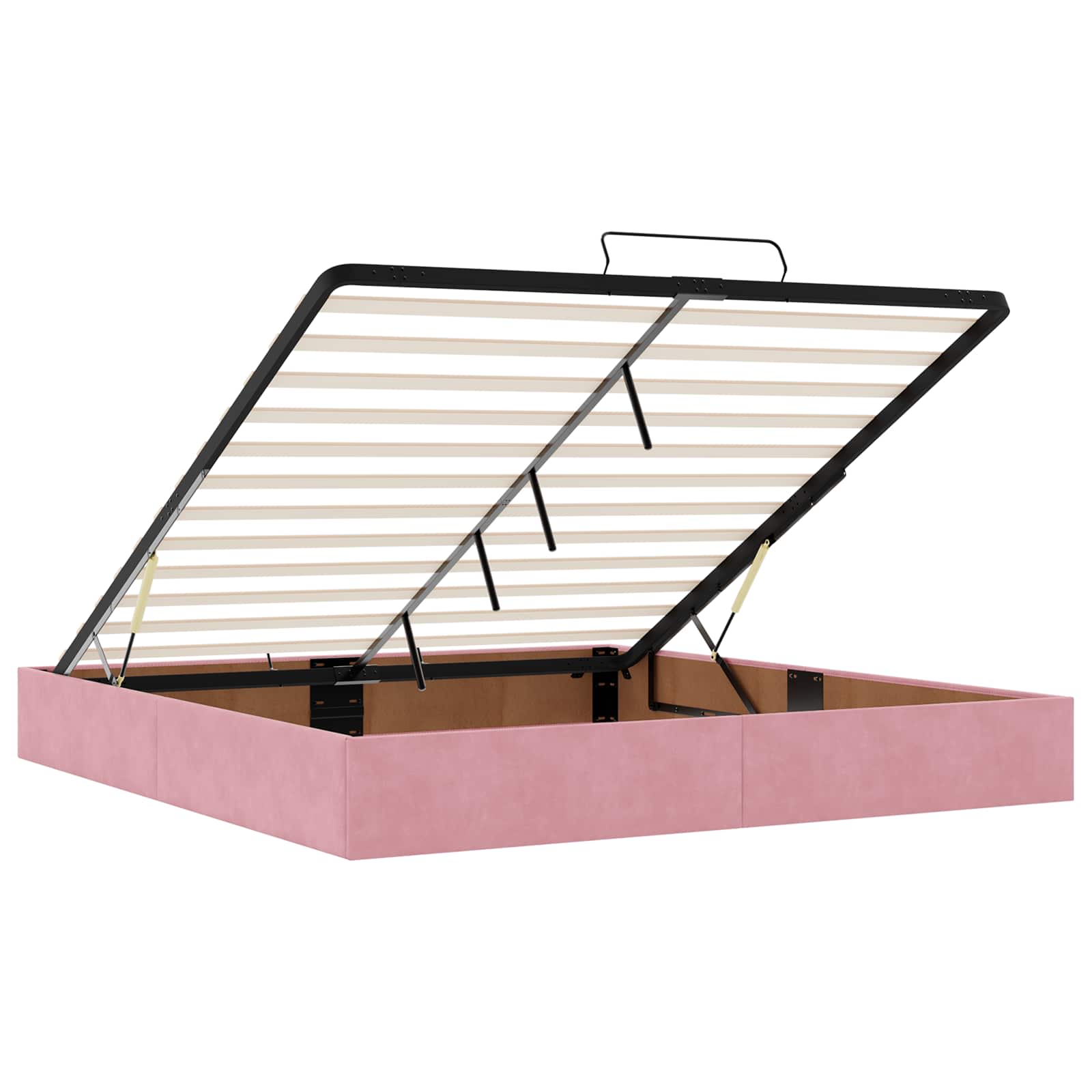 Ottoman bed met matras met hoofdeinde Roze 200 x 200 cm Fluweel