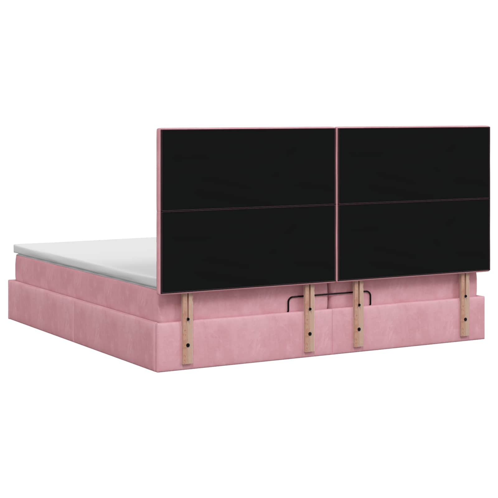 Ottoman bed met matras met hoofdeinde Roze 200 x 200 cm Fluweel