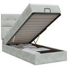 Ottoman bed met matras Lichtgrijs 80 x 200 cm Fluweel