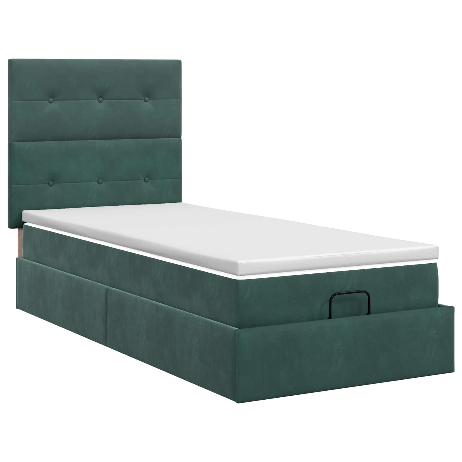 Ottoman bed met matras Donkergroen 80 x 200 cm Fluweel