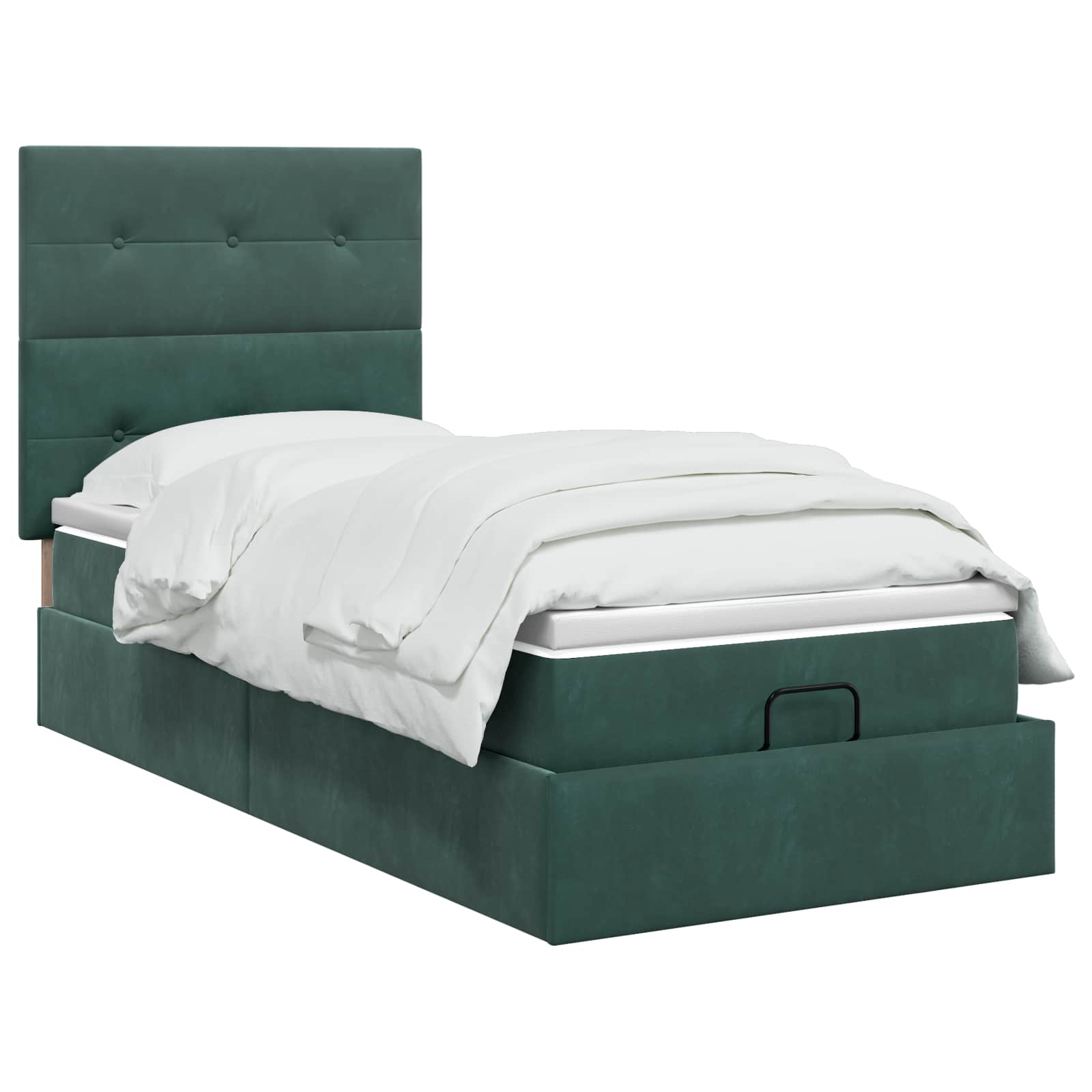 Ottoman bed met matras Donkergroen 80 x 200 cm Fluweel
