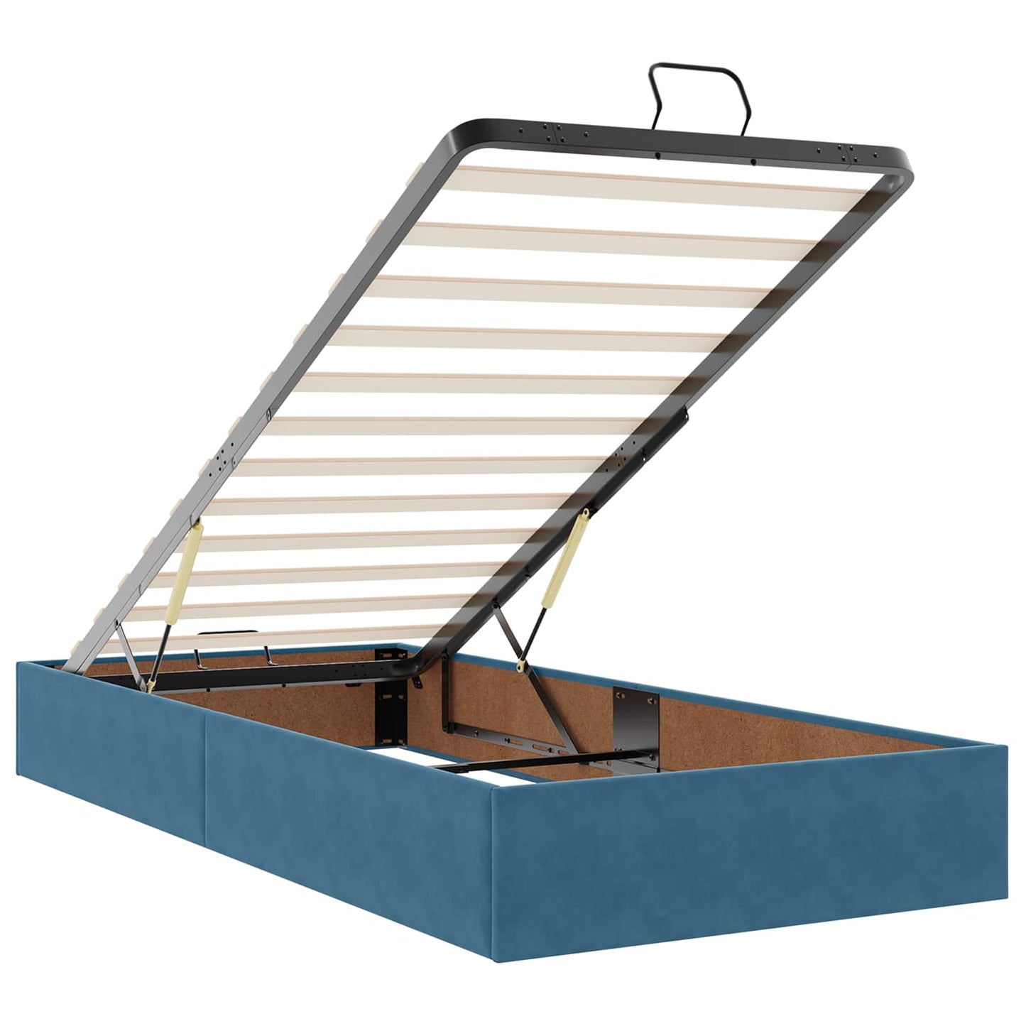 Ottoman bed met matras Donkerblauw 80 x 200 cm Fluweel