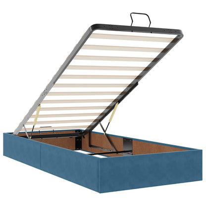 Ottoman bed met matras Donkerblauw 80 x 200 cm Fluweel