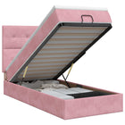 Ottoman bed met opbergruimte 90 x 200 cm roze fluweel