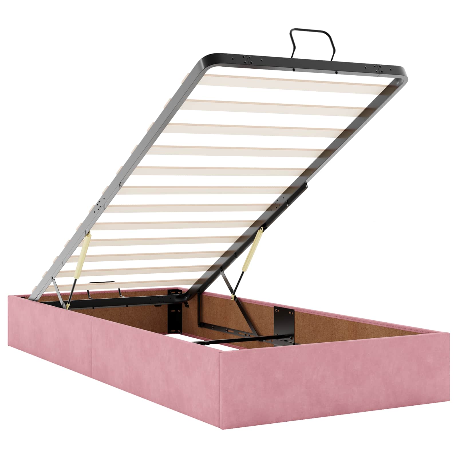 Ottoman bed met matras met hoofdeinde Roze 90 x 200 cm Fluweel