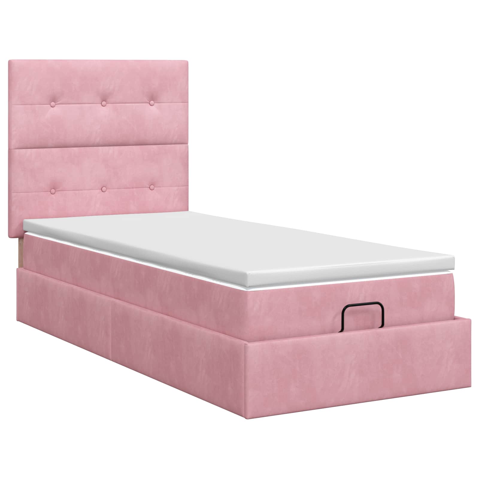Ottoman bed met matras met hoofdeinde Roze 90 x 200 cm Fluweel