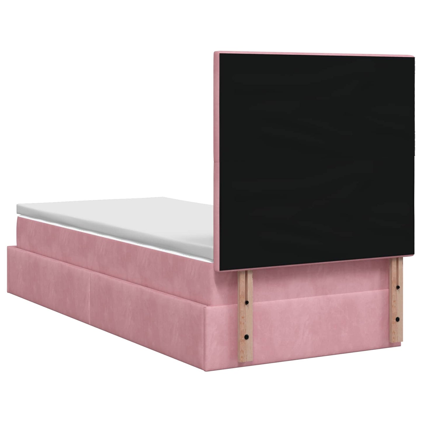 Ottoman bed met matras met hoofdeinde Roze 90 x 200 cm Fluweel