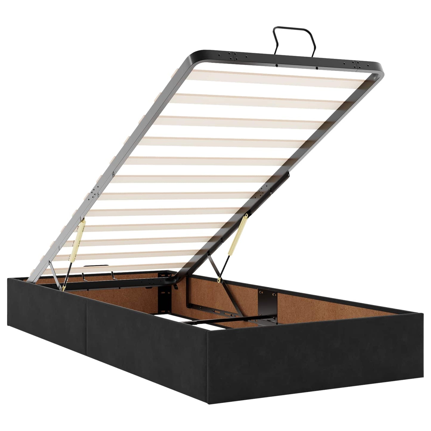 Ottoman bed met matras Zwart 100 x 200 cm Fluweel