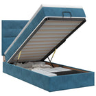 Ottoman bed 100x200 cm donkerblauw fluweel