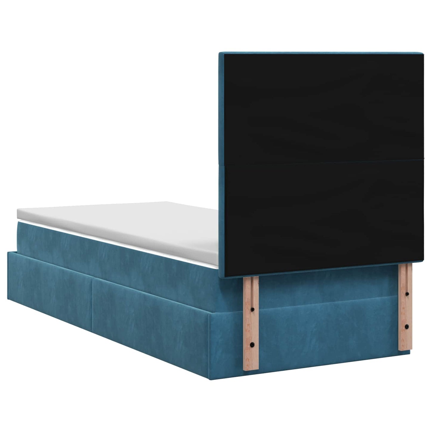 Ottoman bed met matras Donkerblauw 100 x 200 cm Fluweel