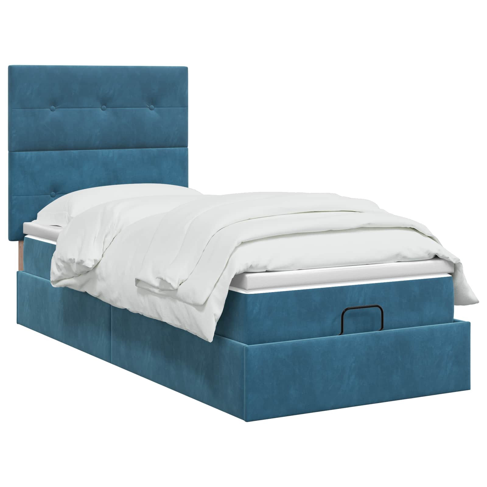 Ottoman bed met matras Donkerblauw 100 x 200 cm Fluweel