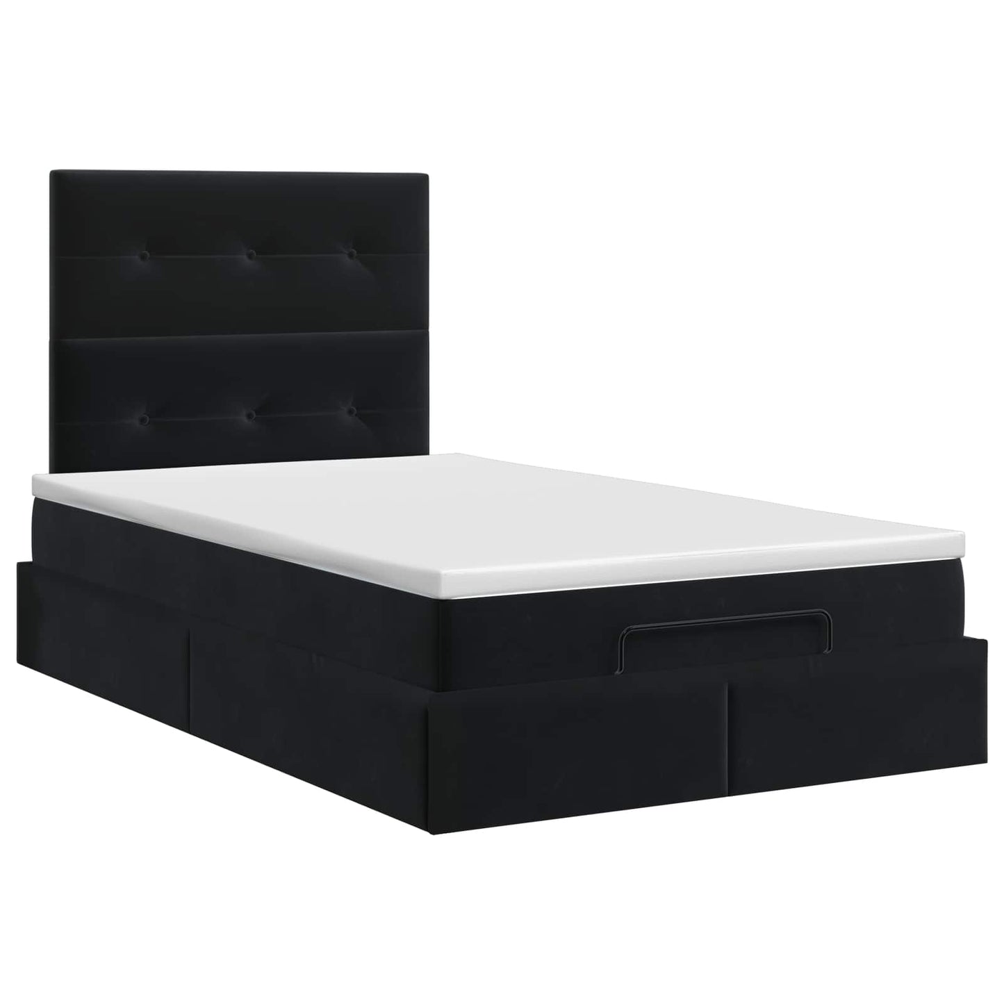 Ottoman bed met matras Zwart 120 x 190 cm Fluweel
