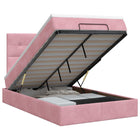 Ottoman bed met matras met hoofdeinde Roze 120 x 190 cm Fluweel