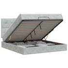 Ottoman bed met matras Lichtgrijs 160 x 200 cm Fluweel
