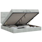 Ottoman bed met matras Lichtgrijs 200 x 200 cm Fluweel