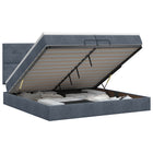 Ottoman bed met matras Donkergrijs 200 x 200 cm Fluweel