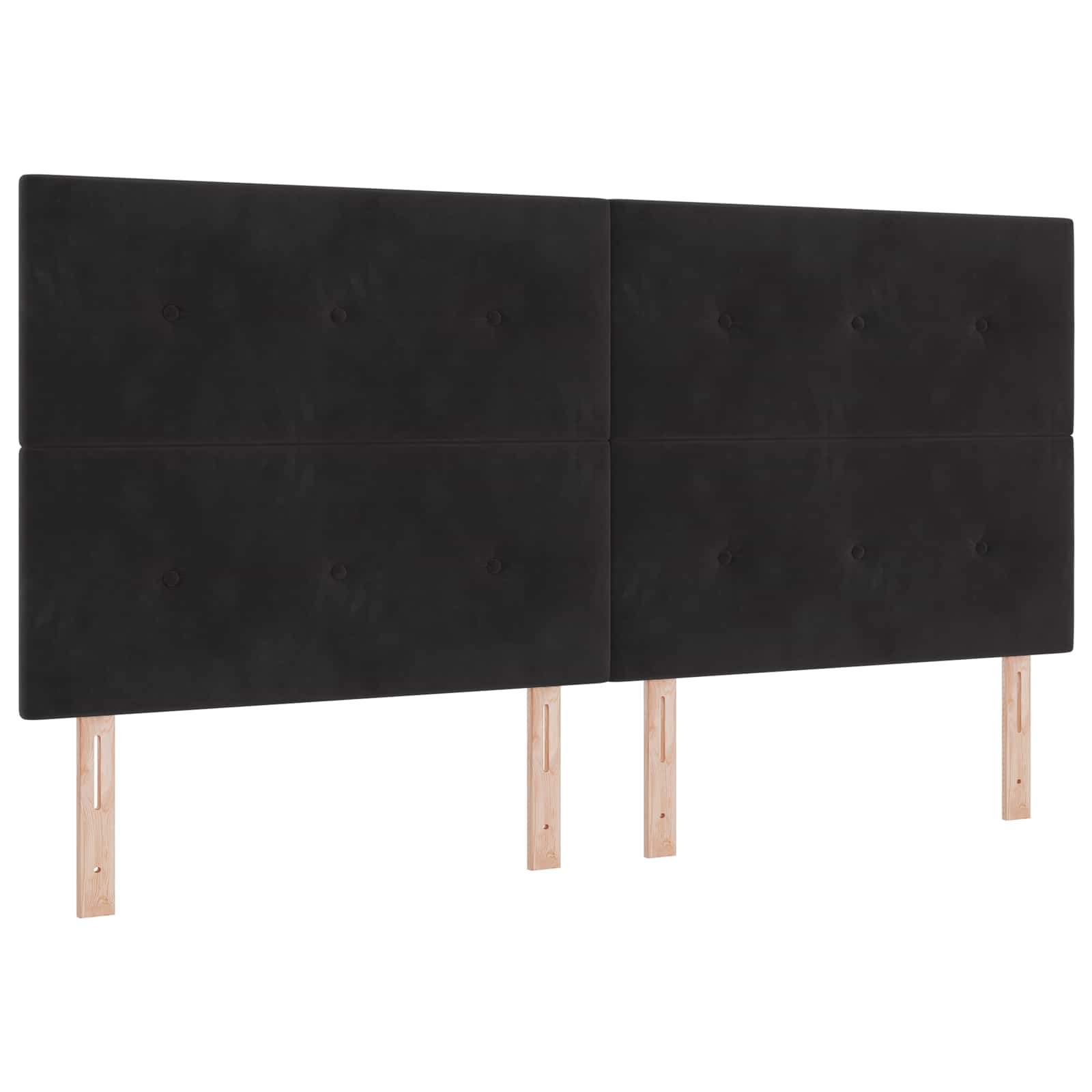 Ottoman bed met matras Zwart 200 x 200 cm Fluweel