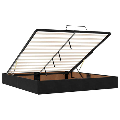 Ottoman bed met matras Zwart 200 x 200 cm Fluweel