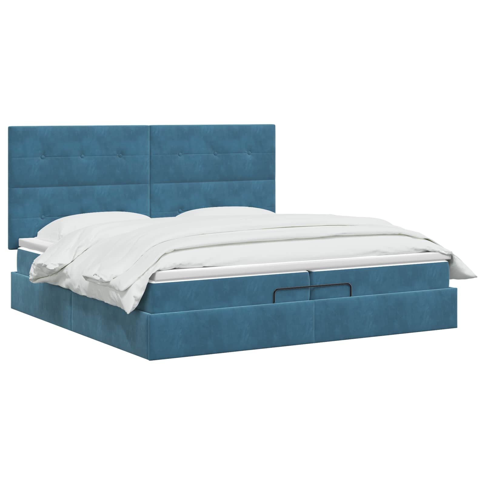 Ottoman bed met matras Donkerblauw 200 x 200 cm Fluweel