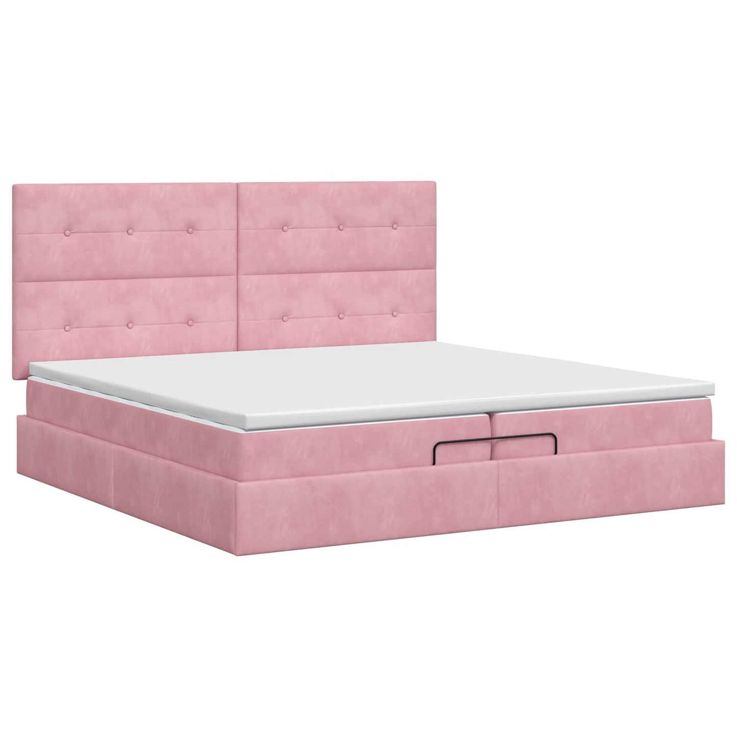 Ottoman bed met matras met hoofdeinde Roze 200 x 200 cm Fluweel